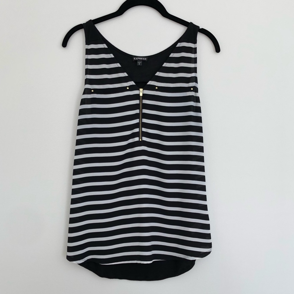 Express Zipper Striped Hudson Tank